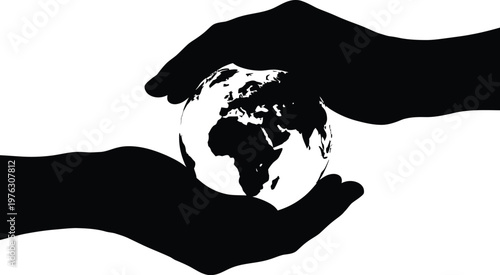 Hands cradling a globe symbolizing global unity and care for the planet