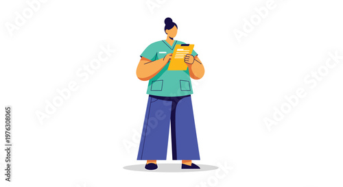 Cartoon man, person illustration, holding device, colorful character