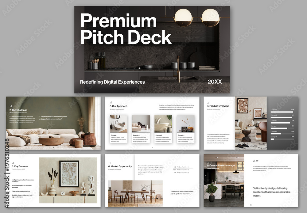 Premium Pitch Deck Layout Stock Template | Adobe Stock