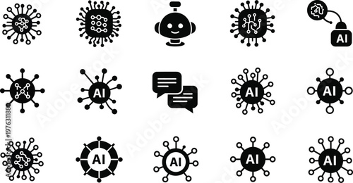 A versatile icon set illustrating core human resources, recruitment, and business processes for professional development in the workplace
