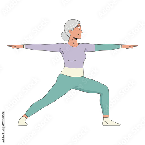 Active Older Woman Doing Yoga