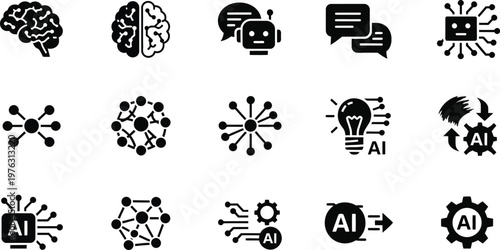 A versatile icon set illustrating core human resources, recruitment, and business processes for professional development in the workplace