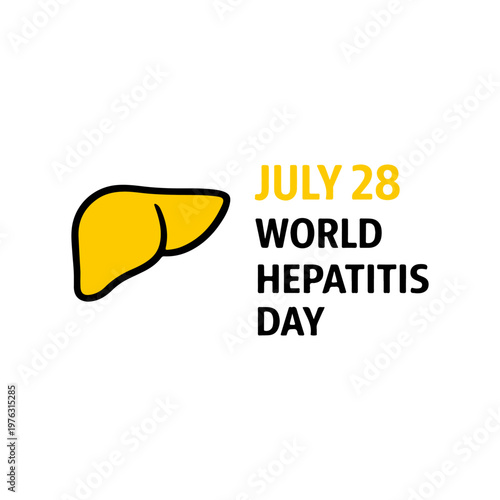 July 28 World Hepatitis Day
Vector holiday banner on a white background