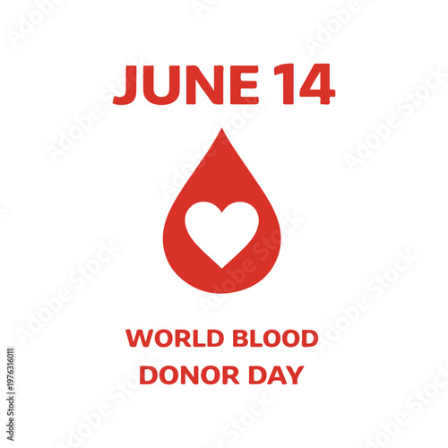 June 14 World Blood Donor Day
Vector holiday banner on a white background