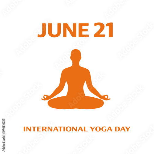 June 21 International Yoga Day
Vector holiday banner on a white background