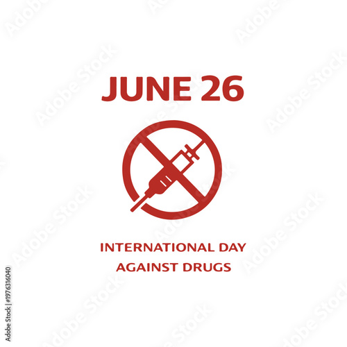 June 26 International Day Against Drugs
Vector holiday banner on a white background