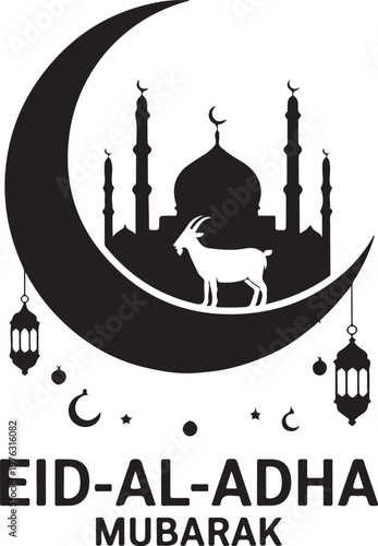 Eid al adha mubarak festival greeting design template
