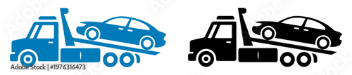 tow truck towing car silhouette icon