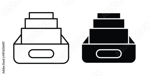 Archive icon vector illustration logo design in clipart and strokes