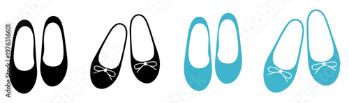 mary jane ballet flats icon set