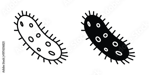 Bacteria icon vector illustration logo design in clipart and strokes