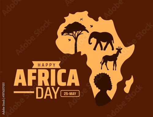 Africa Day Safari Silhouette Vector Design