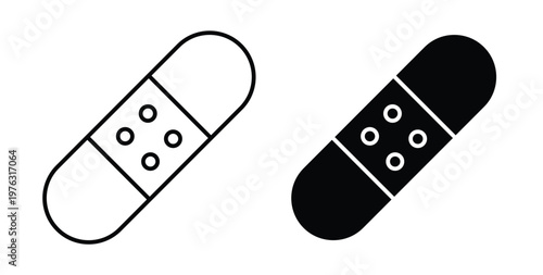 Band aid icon vector illustration logo design in clipart and strokes