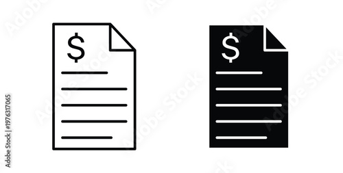 Bank statement icon vector illustration logo design in clipart and strokes