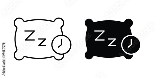 Bedtime icon vector illustration logo design in clipart and strokes