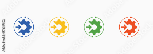 Integration Icon Set Color Multiple Style Collection Element For Design