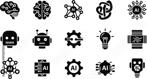 A versatile icon set illustrating core human resources, recruitment, and business processes for professional development in the workplace