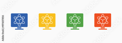 Simulation Icon Set Color Multiple Style Collection Element For Design
