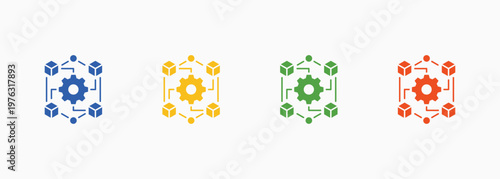 Interoperability Icon Set Color Multiple Style Collection Element For Design