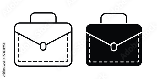 Briefcase icon vector illustration logo design in clipart and strokes