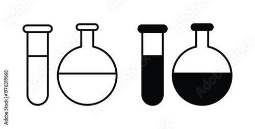 Chemistry icon vector illustration logo design in clipart and strokes