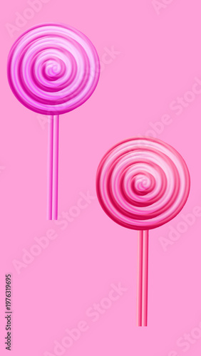 pink and red swirled lollipop candy 