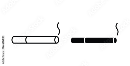 Cigarette icon vector illustration logo design in clipart and strokes