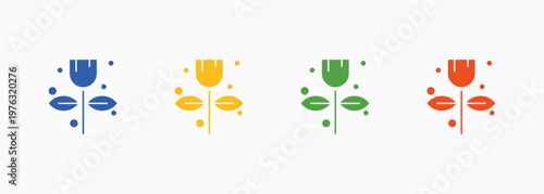 Plant and botanical icons with greenery, leaves, and natural growth elements. Multiple color style Icons set.