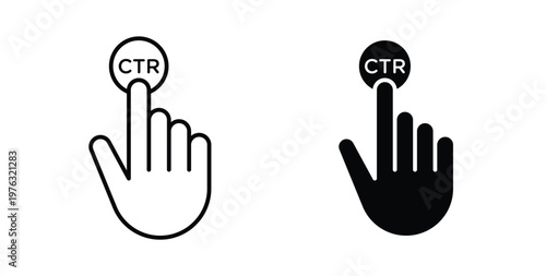 CTR icon vector illustration logo design in clipart and strokes