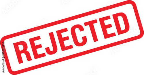 Red Rejected Rubber Stamp Vector Icon Isolated on White Background