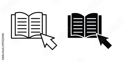 Ebook icon vector illustration logo design in clipart and strokes