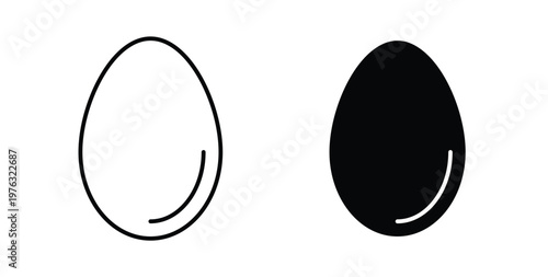 Egg icon vector illustration logo design in clipart and strokes