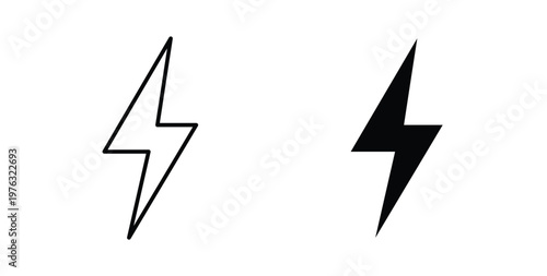Electricity icon vector illustration logo design in clipart and strokes