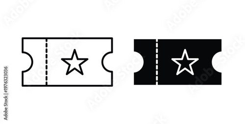 Event ticket icon vector illustration logo design in clipart and strokes