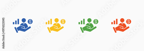 Personal Finance Icon Set Color Multiple Style Collection Element For Design