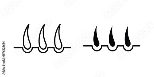 Hair icon vector illustration logo design in clipart and strokes