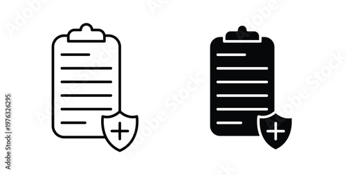 Health insurance icon vector illustration logo design in clipart and strokes