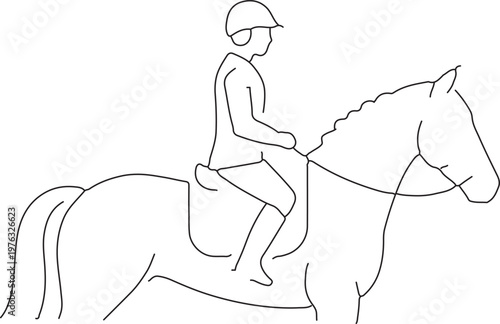 Olympic classics to rodeo and racing Girl with horse silhouette cartoon vector illustration