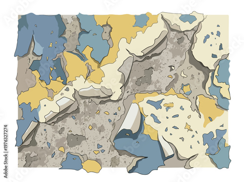 Abstract textured background with peeling paint effect, vector illustration