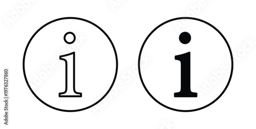Info icon vector illustration logo design in clipart and strokes