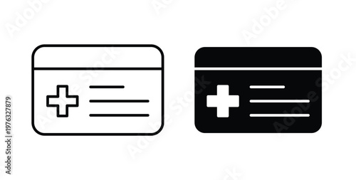 Insurance card icon vector illustration logo design in clipart and strokes