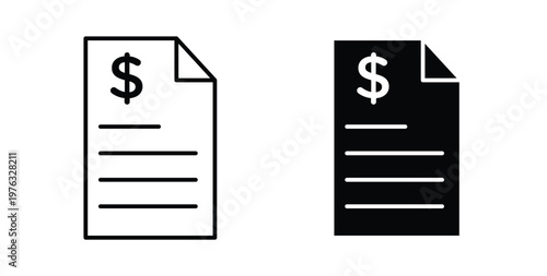 Invoice icon vector illustration logo design in clipart and strokes