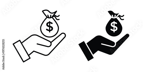 Investment icon vector illustration logo design in clipart and strokes