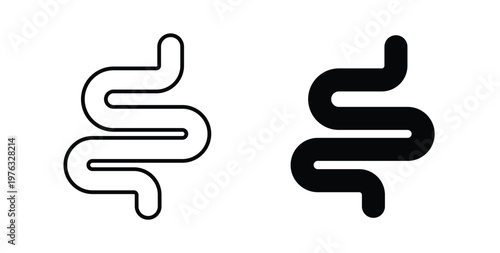 Intestines icon vector illustration logo design in clipart and strokes