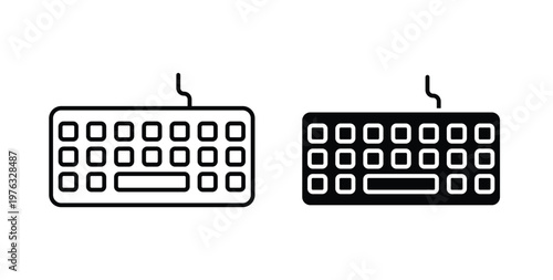 Keyboard icon vector illustration logo design in clipart and strokes