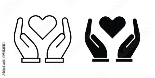 Life insurance icon vector illustration logo design in clipart and strokes