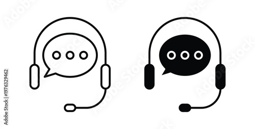 Live chat icon vector illustration logo design in clipart and strokes