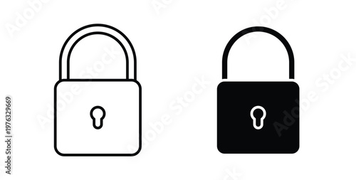 Lock icon vector illustration logo design in clipart and strokes