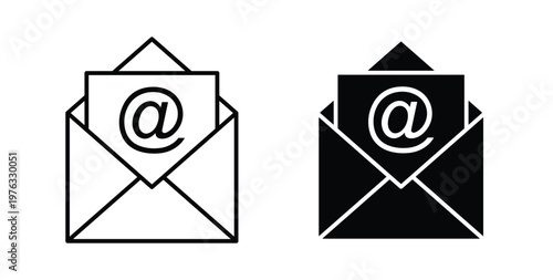 Mail icon vector illustration logo design in clipart and strokes