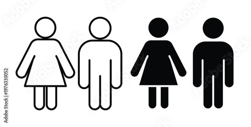 Man and woman icon vector illustration logo design in clipart and strokes
